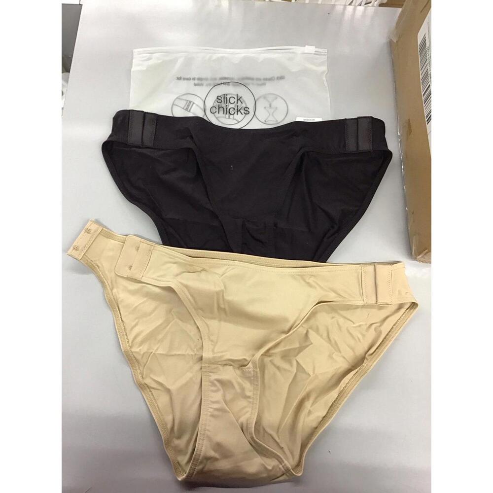 Slick chicks womens hookable sides briefs size S 100% cotton 2 pack new qvc